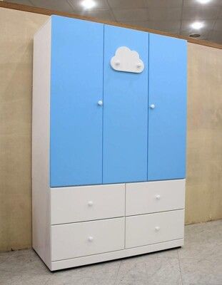 【歐風別館】康寧四尺藍白色衣櫃【兒童床組~基隆至台中免運費】