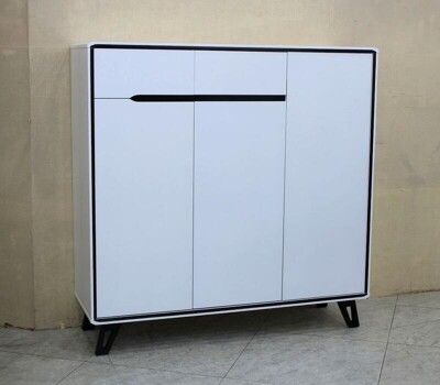 【歐風別館】蘇丹3.3尺白色烤漆鞋櫃【基隆至台中免運費】