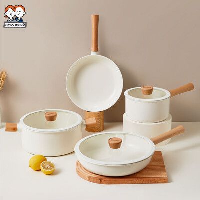 日式櫸木柄陶瓷不沾鍋-28CM炒鍋(AM-D902)