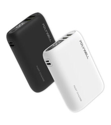 POLYWELL 10000mAh 18w 雙向快充 行動電源 充電寶 適 iPhone 15