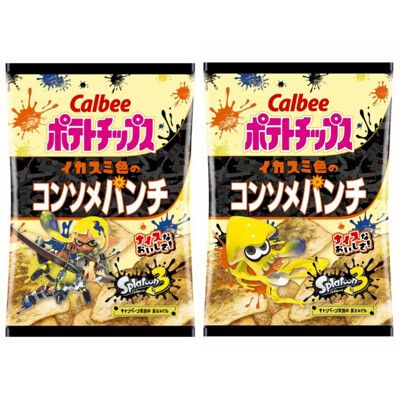 +東瀛go+卡樂比 Calbee 漆彈大作戰3 雞汁風味洋芋片 56g 墨色洋芋片 Splatoon