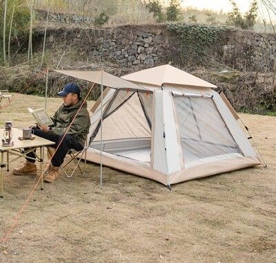 戶外帳篷 全自動露營帳篷 四面帳篷 加大防曬防蚊 拋帳 野營 露營用品