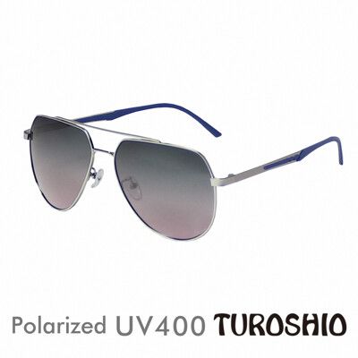 Turoshio 不鏽鋼 偏光太陽眼鏡 飛官雙槓漸層款-藍粉漸層-J3155 C4
