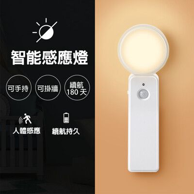 可轉向人體長距離智能感應LED燈充電款