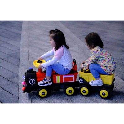 現貨 電動小火車 可坐雙人 四輪童車 兒童電動車 電動火車 【YF18294】