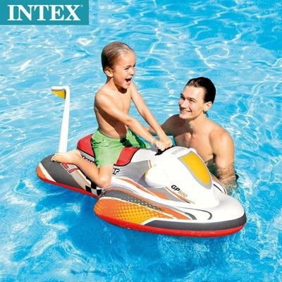 INTEX 57520飛艇座騎 飛機坐艇 水上摩托車 快艇泳圈 兒童泳圈 兒童坐圈【YF18462】