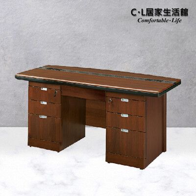 【C.L居家生活館】Y136-3 5尺弧形胡桃色辦公桌