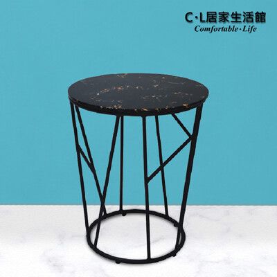 【C.L居家生活館】Y707-2 大理石紋玻璃小圓桌(50cm)/洽談桌/休閒桌