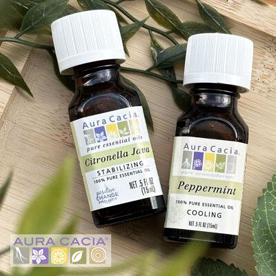 【Aura cacia】美國進口 100%純淨香茅/薄荷精油 (15mL)