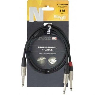 ☆唐尼樂器︵☆ Stagg NYC3/PS2PR (3米) 6.3mm Y Cable Y型線 混音