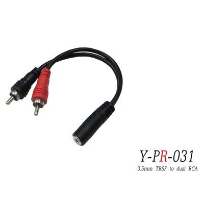 台製Stander Y-PR-031 3.5mm 立體聲母頭 轉 RCA  左右公頭 音源訊號分接線