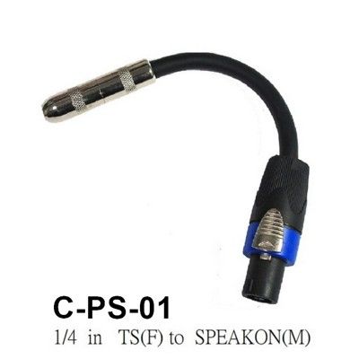 ☆唐尼樂器︵☆台灣製 Stander C-PS 6.3mm 單聲道公頭 母頭 轉 Speakon 公