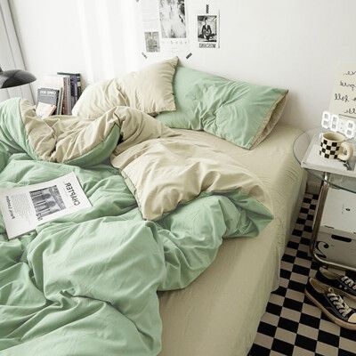 日系簡約風床包(標準雙人/四件組) 適合裸睡 床包組 床單 被套 床罩