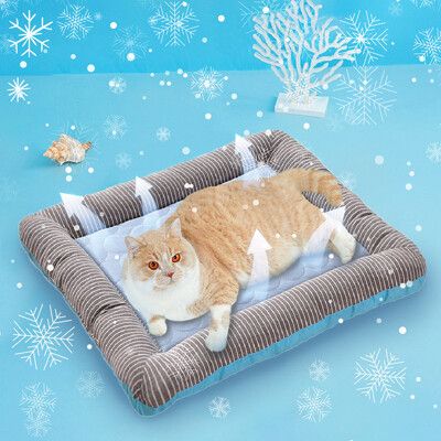 冰絲涼感寵物床墊(小款/45x35x5cm) 涼感床墊 冰絲涼墊 寵物墊 消暑 降溫