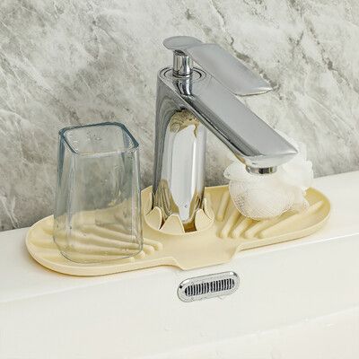 【荷生活】洗手檯防滑防濺水置物墊 斜坡瀝水流理台置物墊
