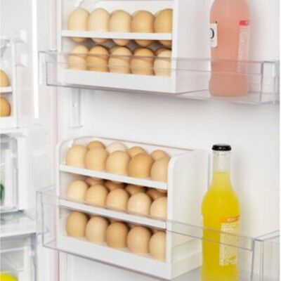 荷生活冰箱門側可站立翻轉式30粒雞蛋收納盒儲藏盒