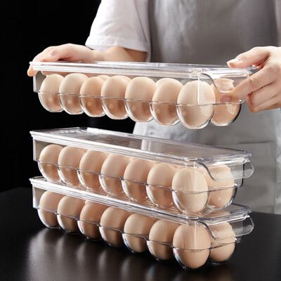【荷生活】透明PET疊加型保鮮蛋盒 廚房整理專家立式雞蛋盒-十二格