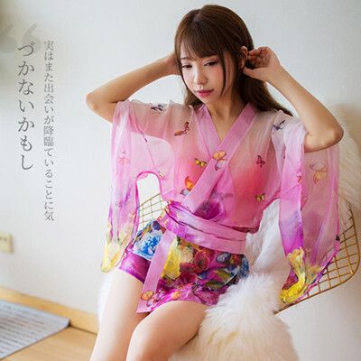【Sexbaby99】透視印花和服日系制服誘惑性感套裝_角色扮演_角色服