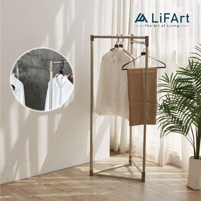 【LiFArt】鋁合金超輕量百變室內掛衣架-3段式加高款