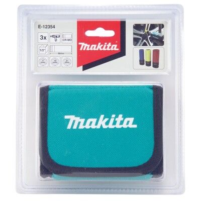 MAKITA 牧田 E-12354 4分車輪螺母套筒 3件組 17/19/21mm x 86mm(E