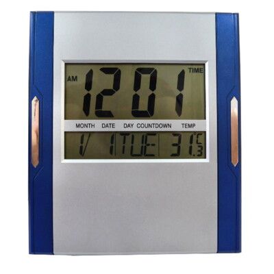 【DH465】萬年曆電子鐘 大字LCD數顯液晶顯示掛鐘 璧鐘 溫度計 計時器 鬧鐘 床頭時鐘