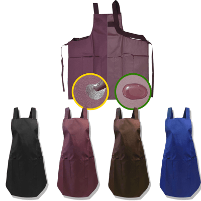 台灣製內里防水素色雙肩2口袋圍裙