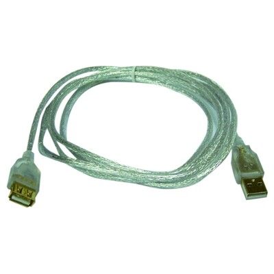 USB2.0 A公A母透明延長線 5M