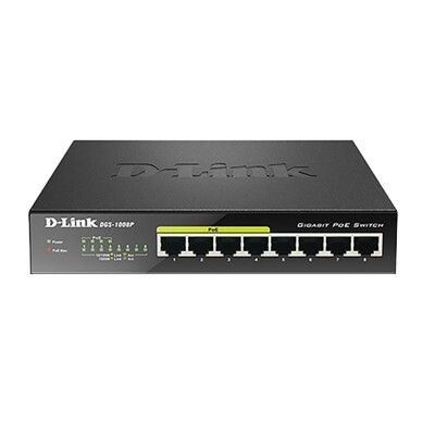 D-LINK 友訊 DGS-1008P 8埠 Giga交換器(鐵殼)