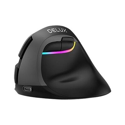 DeLUX 黑/M618mini雙模垂直靜音光學滑鼠