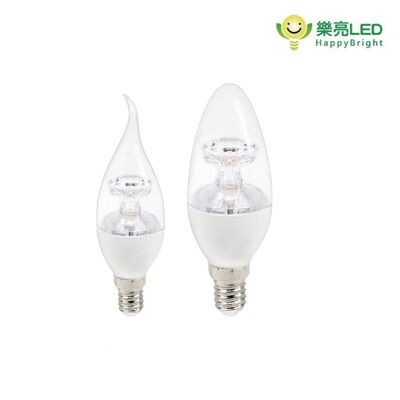 【樂亮】LED E14 5W 拉尾 / 尖型 水晶蠟燭燈泡 白光/黃光 全電壓 適用美術壁燈 無藍光