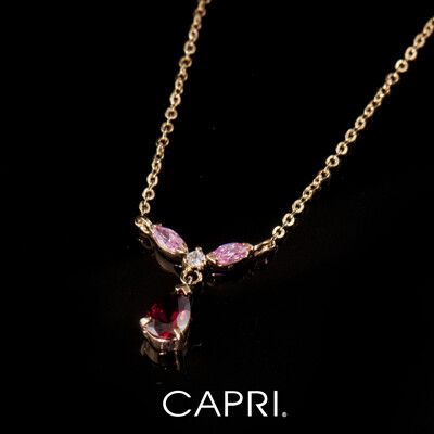 『CAPRI』精鍍黃K金鑲CZ鑽 項鍊《限量一個》