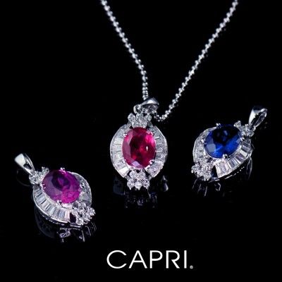 『CAPRI』精鍍白K金 鑲CZ鑽 項鍊