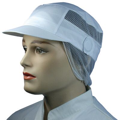 【現貨】食品帽  食品帽 網髮白圓耳平紋網帽