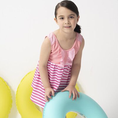 【SARBIS】女童連身裙泳裝附泳帽B882005