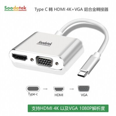 SOODATEK type C TO HDMI+VGA SCDHV-AL4K1KSI