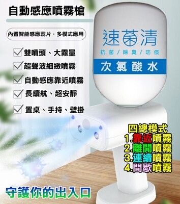 【速菌清】防疫守門員_訪客感應自動噴霧器 [人來自動噴霧或離開自動噴霧]