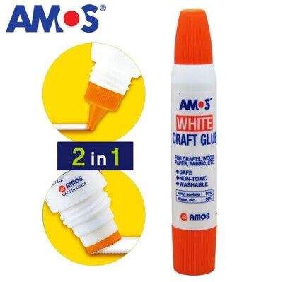 韓國 AMOS 雙頭白膠 34ml 1入1個