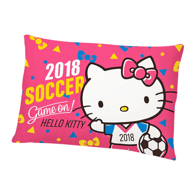 【享夢城堡】中枕63x45cm-HELLO KITTY 2018世足-粉.紅