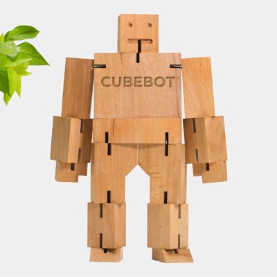 Cubebot 酷比人【經典大型】山毛櫸積木變形機器人公仔