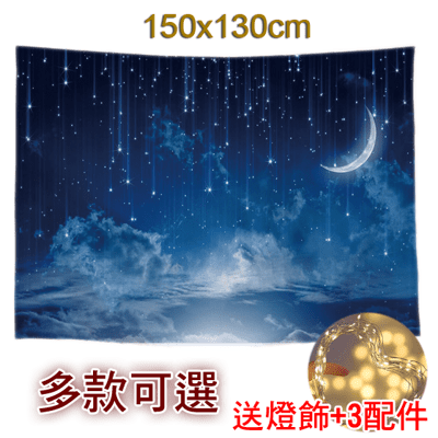 送3米燈【門簾工房】掛布 150x130cm 掛毯 掛畫 拍照背景布 野餐巾 拍攝布景 牆壁窗簾裝飾