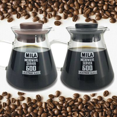 TCoffee MILA-耐熱玻璃壺600ml 黑色/棕色 可任選