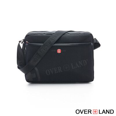 OVERLAND - LOGO浮印拉鍊側背包 - 3141