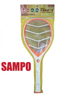 「家電王」聲寶SAMPO 充電式電蚊拍 ML-B1301HL 三層超大網面 內嵌照明燈 懸吊掛繩