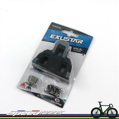 【速度公園】EXUSTAR SPD-SL SHIMANO 卡踏用扣片(鞋底板) 止滑型黑色(0度)