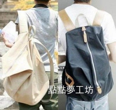 【點點夢工坊】情侶雙肩包韓版帆布背包書包男女包通用旅行包 2個
