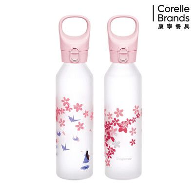 【美國康寧 SNAPWARE】耐熱感溫玻璃手提水瓶520ml (二款可選)|玻璃水瓶 冷水瓶