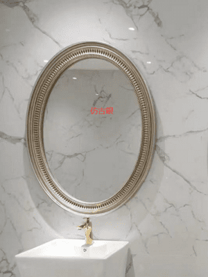 大號 鏡子 浴室鏡 橢圓鏡 化妝鏡 現代輕奢浴室鏡 壁掛衛生間美式梳妝鏡酒店歐式酒店裝飾鏡子橢圓鏡