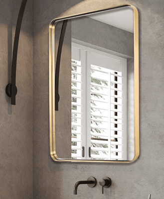 訂製 50*80cm 鏡子 不鏽鋼鏡 北歐不銹鋼浴室鏡子 洗手間衛生間鏡壁掛黃銅金色廁所衛浴鏡裝飾鏡