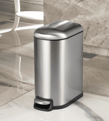 收納20L 收納桶 回收桶 垃圾桶 長方形不銹鋼垃圾桶衛生間 腳踏 家用 臥室 廚房 創意 有蓋