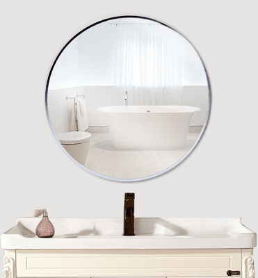 圓鏡 鏡子 衛浴鏡 梳妝鏡 50CM 北歐浴室鏡 圓鏡衛生間洗手間廁所衛浴歐式簡約壁掛式梳妝化妝鏡子